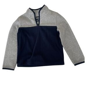 Vintage Oshkosh Toddler‎ Sweatshirt Navy Gray Block Fleece Minimalistic Fleece